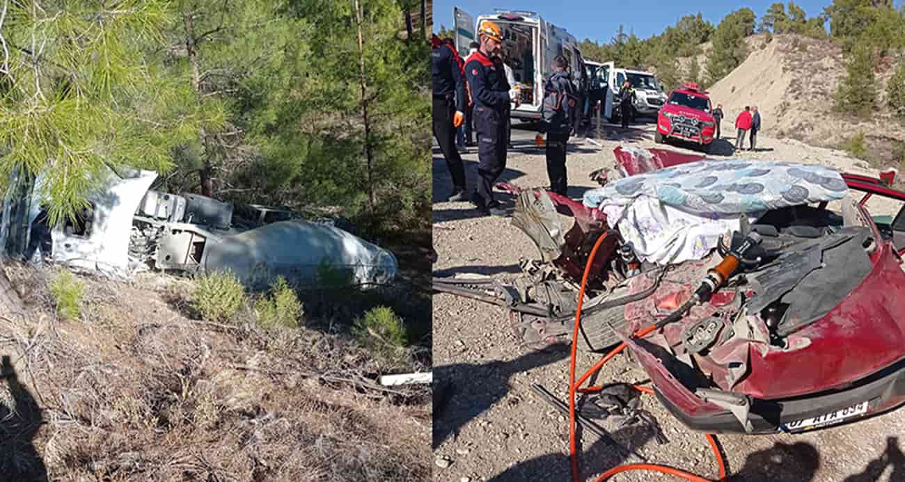 Antalya-Isparta yolu üzerinde feci kaza: 2 ölü, 6 ağır yaralı