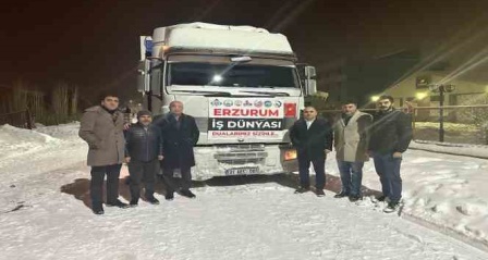 Erzurum iş dünyasının ilk yardım tırı Malatya'ya uğurlandı