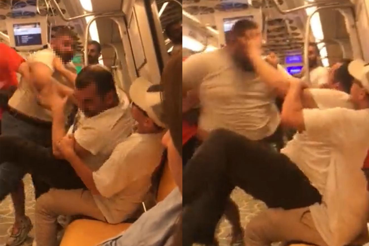 Kadıköy Metroda alkol kavgası: Yolcular araya girdi